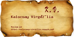 Kalocsay Virgília névjegykártya
